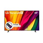 Vista frontal LG NanoCell AI 65", incluye Magic Remote